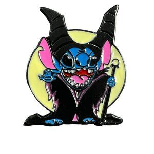 Stitch Maleficent Lapel Pin Villain Staff Brooch Pin Accessories Jewelry Badge